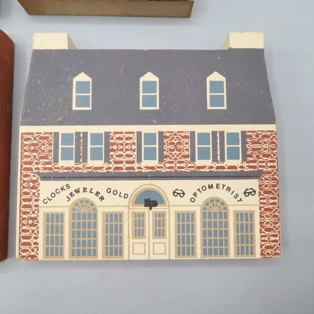The Cat's Meow Lot Of Wooden Houses 80s 90s Cottage Core Vintage School Book str